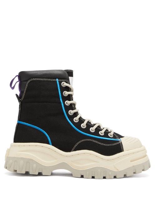 Matchesfashion.com Eytys - Akira High Top Canvas Trainers - Womens - Black White