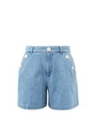 A.p.c. - Eva High-rise Denim Shorts - Womens - Light Blue