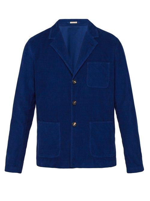 Matchesfashion.com Massimo Alba - Single Breasted Corduroy Work Jacket - Mens - Navy