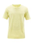 120 Lino 120% Lino - Crew-neck Linen-jersey T-shirt - Mens - Yellow