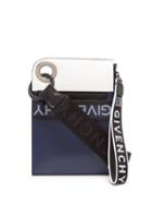 Matchesfashion.com Givenchy - Logo Print Leather Mini Messenger Bag - Mens - Navy