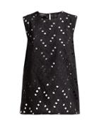 Matchesfashion.com Rochas - Aline Bow Embellished Sangallo Lace Top - Womens - Black