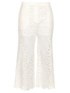 Zimmermann Roza Broidere-anglaise Cotton Cropped Trousers