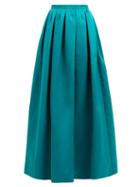 Matchesfashion.com Rochas - High Rise Duchess Satin Maxi Skirt - Womens - Green