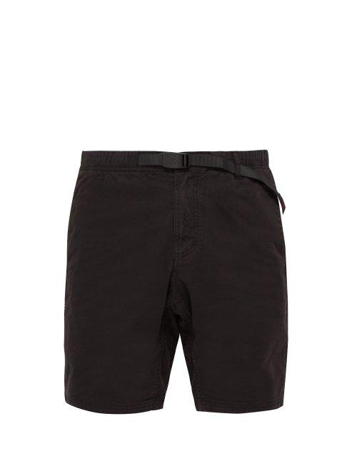 Matchesfashion.com Gramicci - Belted Stretch Cotton Twill Shorts - Mens - Black