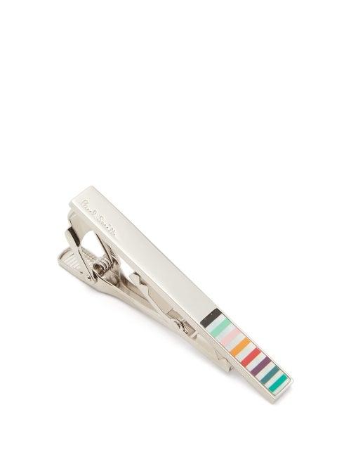 Matchesfashion.com Paul Smith - Artist-stripe Tie Pin - Mens - Silver Multi