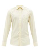 Mens Rtw Gucci - Logo-embroidered Cotton-poplin Shirt - Mens - Yellow