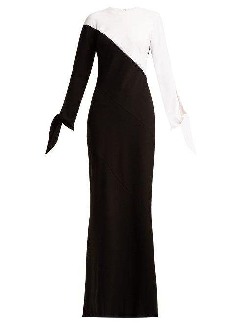 Matchesfashion.com Carolina Herrera - Two Tone Crepe Gown - Womens - Black White