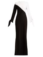 Matchesfashion.com Carolina Herrera - Two Tone Crepe Gown - Womens - Black White