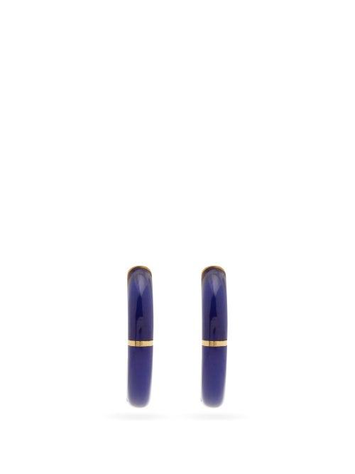 Matchesfashion.com Retrouvai - Alchemy Lapis Lazuli & 14kt Gold Hoop Earrings - Womens - Blue