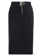 Matchesfashion.com Jil Sander - Drawstring Organic Cotton-jersey Midi Skirt - Womens - Dark Navy