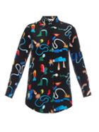 Mih Jeans The Simple Inspiral-print Silk Shirt