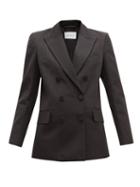 Matchesfashion.com Racil - Audrey Double Breasted Cotton Blend Moir Blazer - Womens - Black