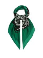 Matchesfashion.com Valentino - Tiger Print Silk Scarf - Womens - Green