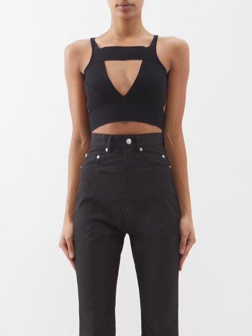 Rick Owens - Sling Cutout Stretch-jersey Top - Womens - Black