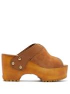 Matchesfashion.com See By Chlo - Suede-trimmed Platform Leather Clogs - Womens - Tan