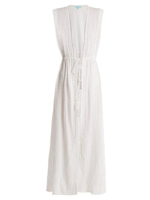 Matchesfashion.com Melissa Odabash - Talitha Tie Waist Eyelet Lace Dress - Womens - White
