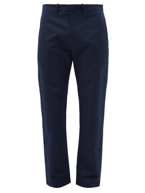 Gabriela Hearst - Rhys Cotton And Linen Straight-leg Trousers - Mens - Dark Navy
