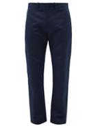 Gabriela Hearst - Rhys Cotton And Linen Straight-leg Trousers - Mens - Dark Navy
