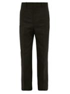 Matchesfashion.com Jil Sander - Topstitched Wide-leg Cotton And Linen Trousers - Mens - Black