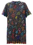 Ashish - Celestial Sequinned T-shirt Dress - Womens - Black Multi