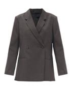 Matchesfashion.com Totme - Loreo Double-breasted Check Wool Jacket - Womens - Grey