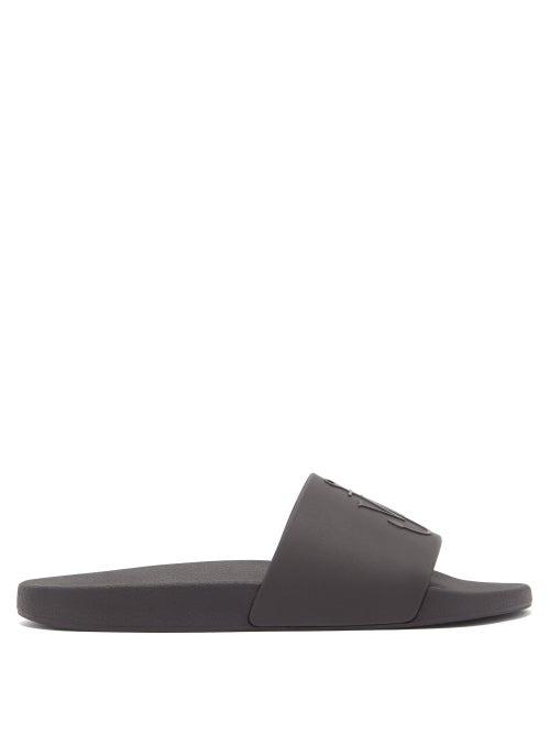 Jw Anderson - Logo-embossed Rubber Pool Slides - Mens - Black