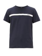 Matchesfashion.com A.p.c. - Yakuta Logo-embroidered Cotton-jersey T-shirt - Mens - Navy