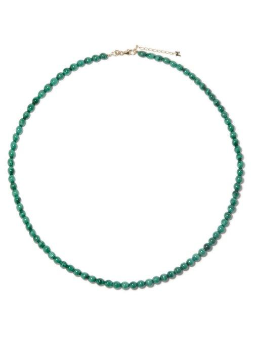 Matchesfashion.com Mateo - Malachite Beaded Choker Necklace - Womens - Green Gold