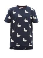 Matchesfashion.com Thom Browne - Duck Print Cotton T Shirt - Mens - Navy