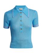 Acne Studios Shanita Ribbed-knit Polo Shirt