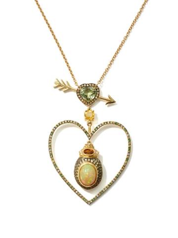 Matchesfashion.com Daniela Villegas - Beaming Love Diamond, Opal, 18kt Gold Necklace - Womens - Yellow Gold