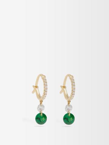 Raphaele Canot - Set Free Diamond, Tsavorite & 18kt Gold Earrings - Womens - Green Multi