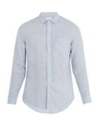 Matchesfashion.com Onia - Abe Point Collar Linen Shirt - Mens - Blue