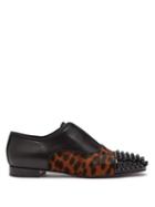 Matchesfashion.com Christian Louboutin - Alphagirl Leather And Calf Hair Loafers - Womens - Leopard