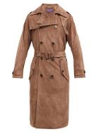 Matchesfashion.com Ralph Lauren Purple Label - Suede Trench Coat - Mens - Brown