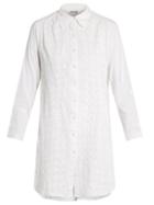 Matchesfashion.com Juliet Dunn - Floral Embroidered Cotton Shirtdress - Womens - White
