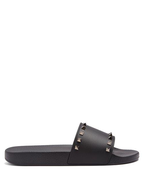 Matchesfashion.com Valentino - Rockstud Slides - Womens - Black