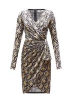 Matchesfashion.com Altuzarra - Louise Paisley Print Wrap Front Dress - Womens - Black Multi