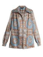 Edward Crutchley Oversized Monkey-print Silk Shirt