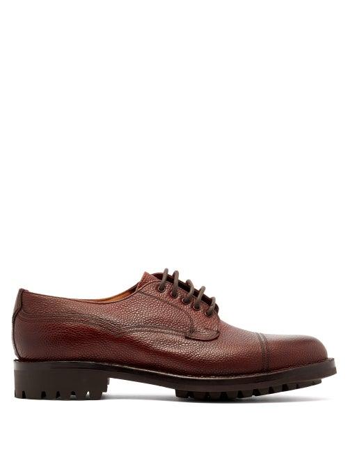 Matchesfashion.com Cheaney - Cairgorm Textured Leather Derby Shoes - Mens - Burgundy