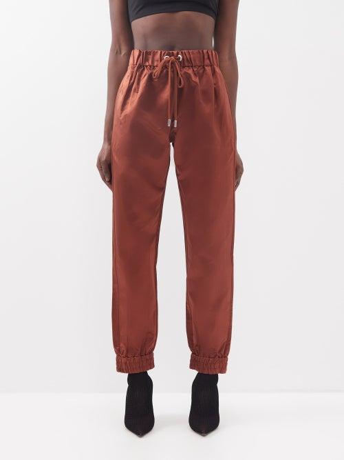 Sa Su Phi - Silk-duchesse Satin Trousers - Womens - Rust