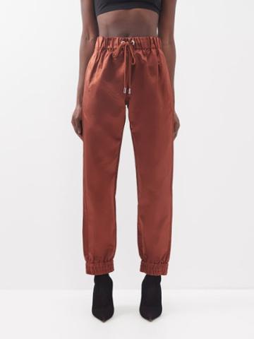 Sa Su Phi - Silk-duchesse Satin Trousers - Womens - Rust