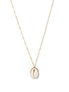 Elise Tsikis - Danae Shell-charm 24kt Gold-plated Necklace - Womens - Gold Multi