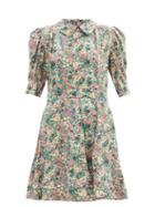 Matchesfashion.com See By Chlo - Floral Meadow-print Silk Crepe-de-chine Mini Dress - Womens - Green Print