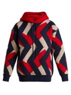 Matchesfashion.com Junya Watanabe - Zigzag Jacquard Wool Blend Hooded Sweater - Womens - Red Multi