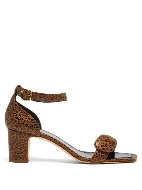 Matchesfashion.com Rupert Sanderson - Melissa Pebble Leopard Effect Leather Sandals - Womens - Leopard