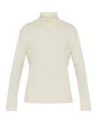 Matchesfashion.com Loewe - Mock Neck Cotton And Silk Blend T Shirt - Mens - White