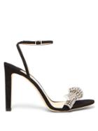Matchesfashion.com Jimmy Choo - Thyra 100 Crystal-embellished Suede Sandals - Womens - Black