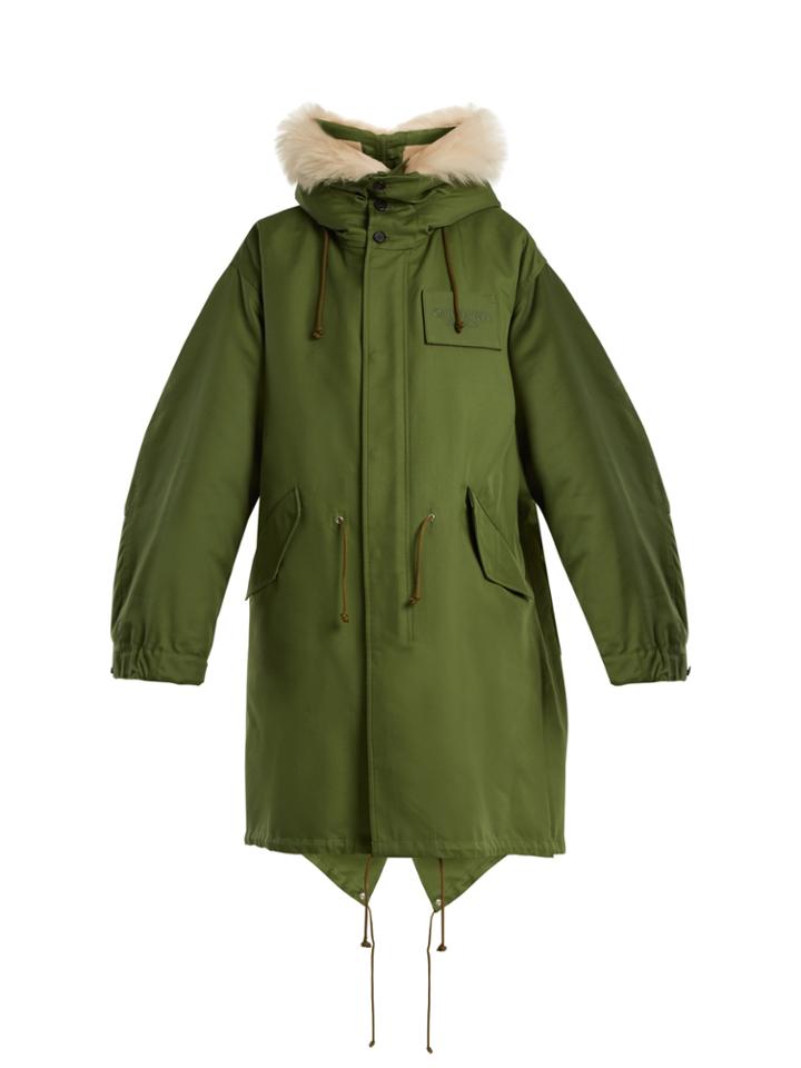 Calvin Klein 205w39nyc Oversized Shearling-hood Cotton-blend Parka